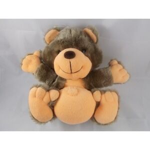Fairview Bear Plush Terry Cloth Orange Belly Hands Feet 9.5 Inch Stuffed Animal